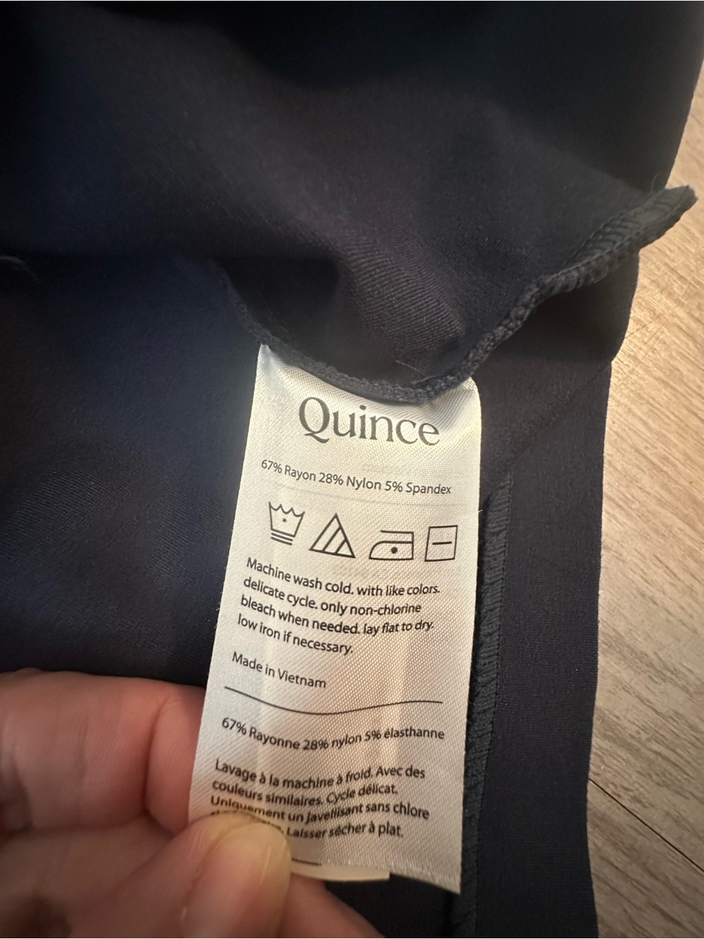 Quince Women Ultra-Stretch Ponte Pencil Skirt Navy Basic M - Picture 6 of 7